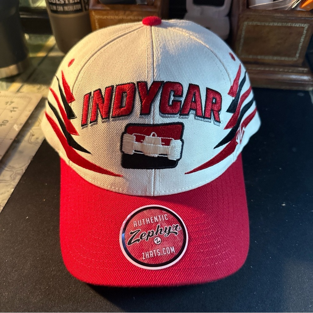 Zephyr Red and White IndyCar Racing Hat
